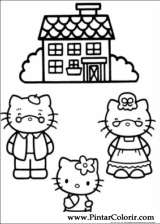 Pintar e Colorir Hello Kitty - Desenho 025