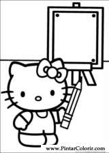 Pintar e Colorir Hello Kitty - Desenho 033