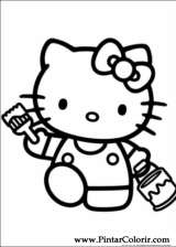 Pintar e Colorir Hello Kitty - Desenho 034