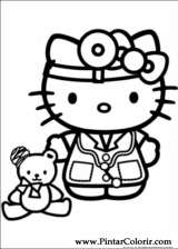 Pintar e Colorir Hello Kitty - Desenho 038