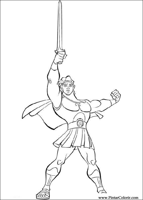 Pintar e Colorir Hercules - Desenho 006