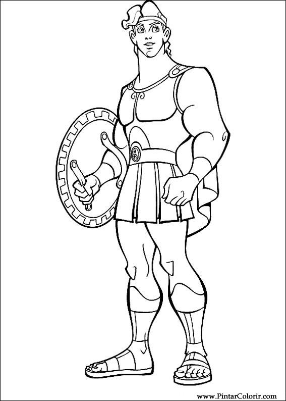 Pintar e Colorir Hercules - Desenho 009