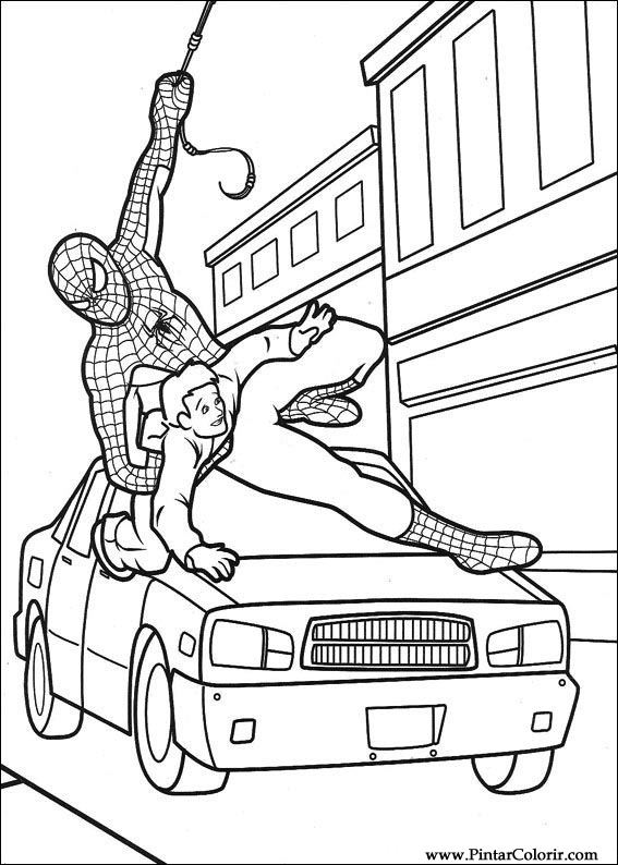 Pintar e Colorir Homem Aranha - Desenho 010