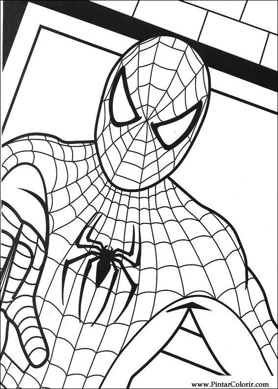 Pintar e Colorir Homem Aranha - Desenho 012