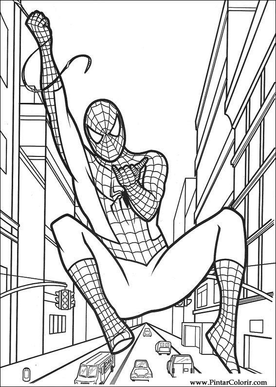 Pintar e Colorir Homem Aranha - Desenho 013