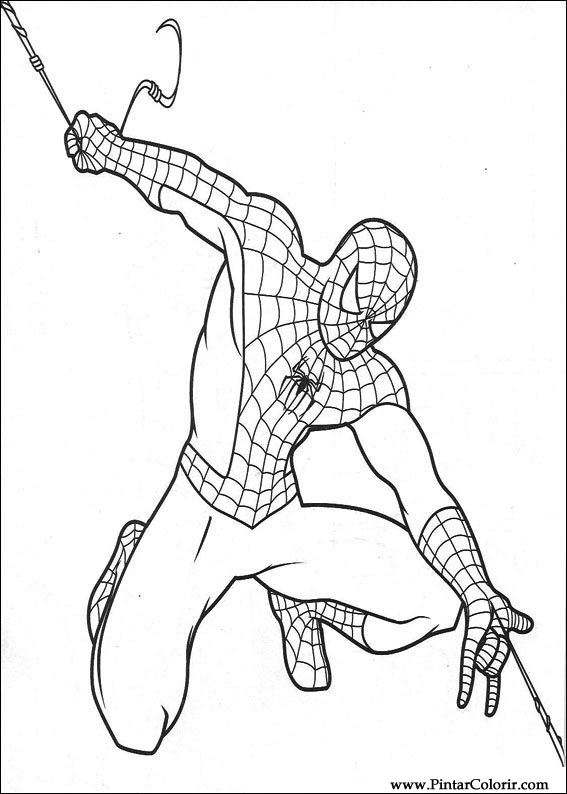 Pintar e Colorir Homem Aranha - Desenho 018