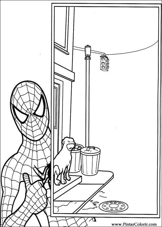 Pintar e Colorir Homem Aranha - Desenho 050