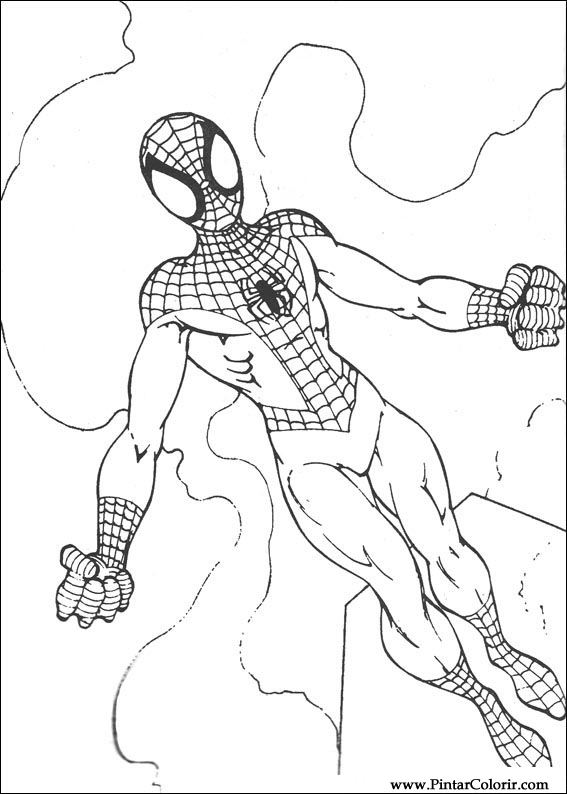 Pintar e Colorir Homem Aranha - Desenho 063