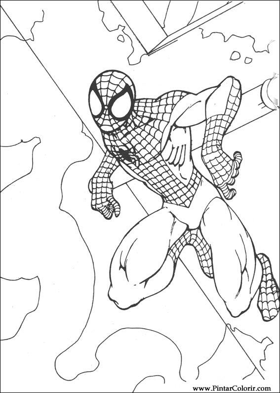 Pintar e Colorir Homem Aranha - Desenho 066