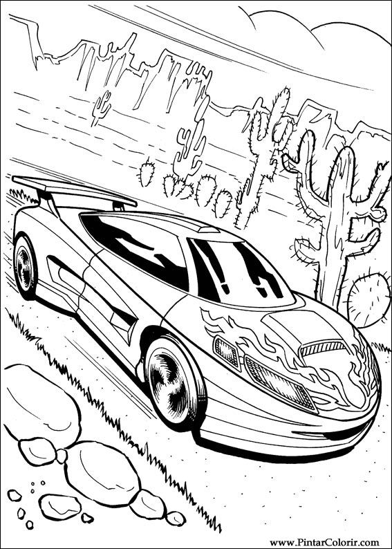 Dibujos para pintar y Color Hot Wheels - Diseño de impresión 005