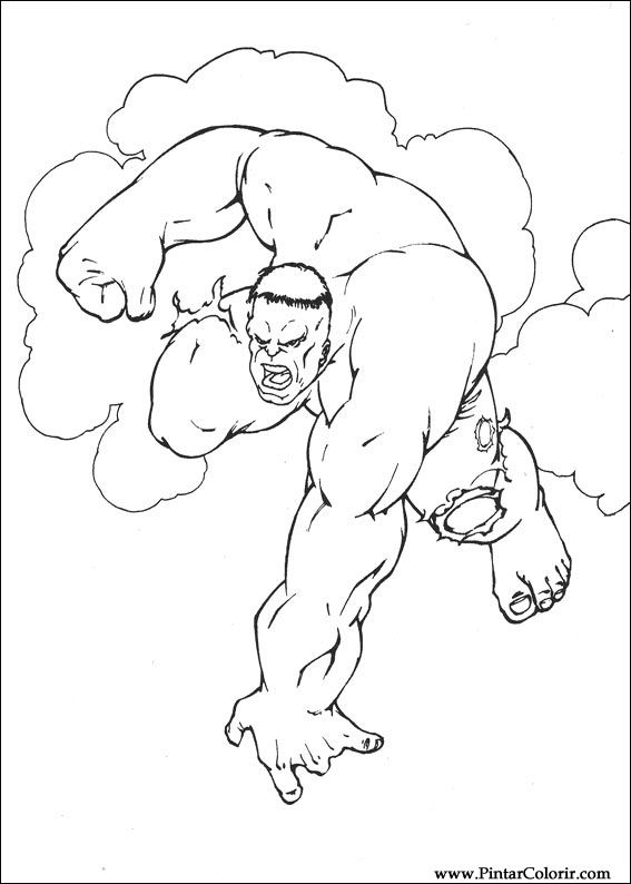 Pintar e Colorir Hulk - Desenho 002