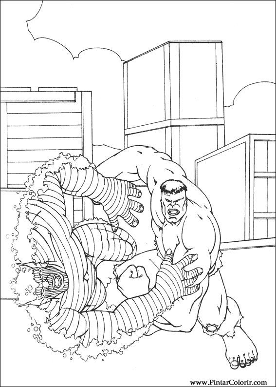Pintar e Colorir Hulk - Desenho 009