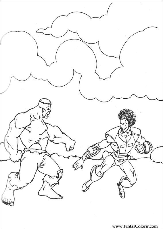 Pintar e Colorir Hulk - Desenho 017