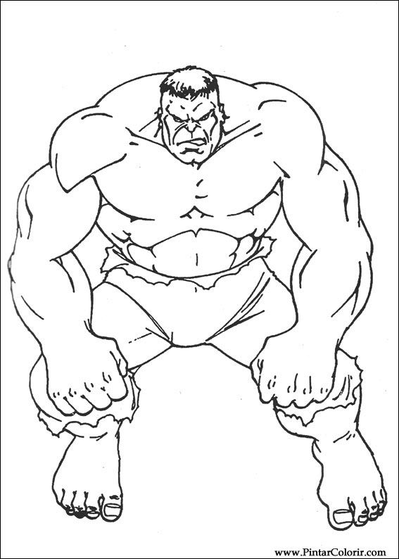 Pintar e Colorir Hulk - Desenho 020