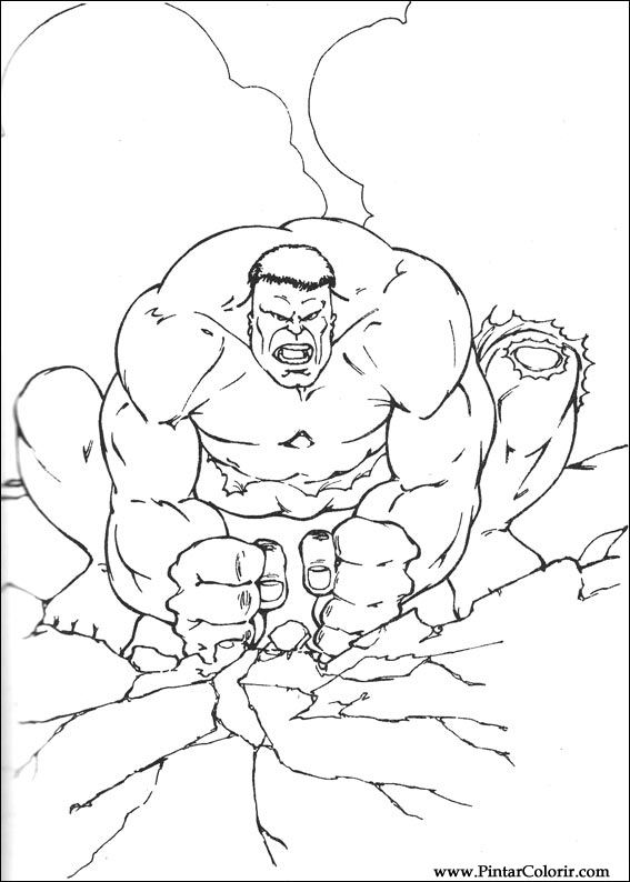 Pintar e Colorir Hulk - Desenho 021