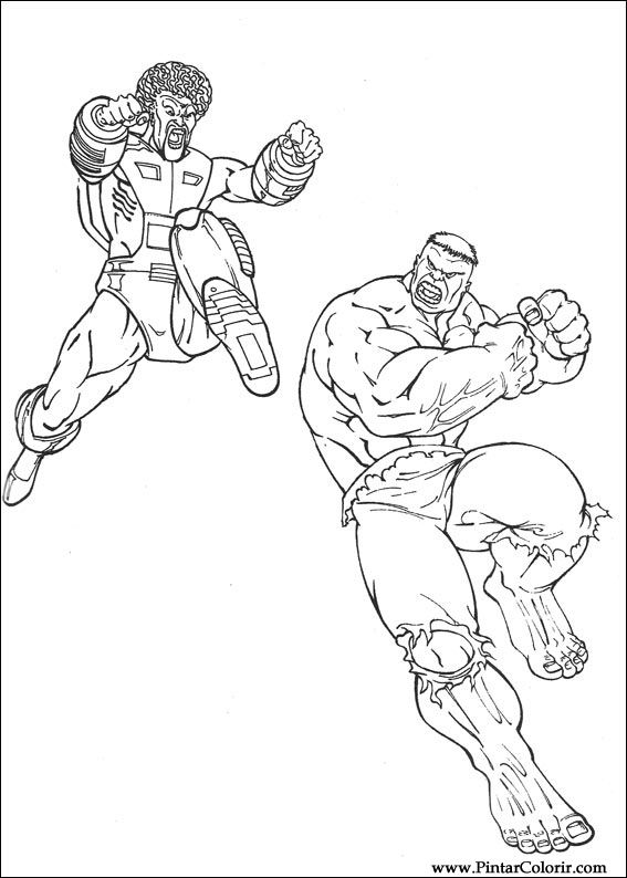 Pintar e Colorir Hulk - Desenho 029