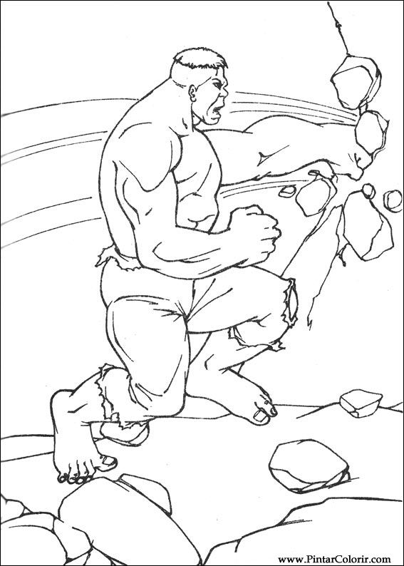 Pintar e Colorir Hulk - Desenho 030