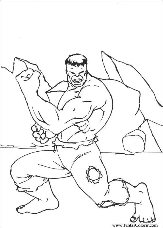 Pintar e Colorir Hulk - Desenho 031