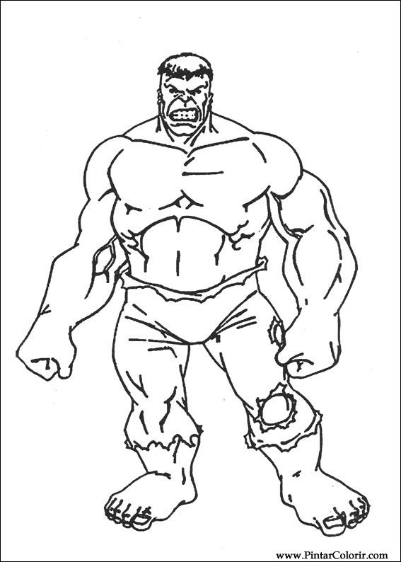 Pintar e Colorir Hulk - Desenho 035