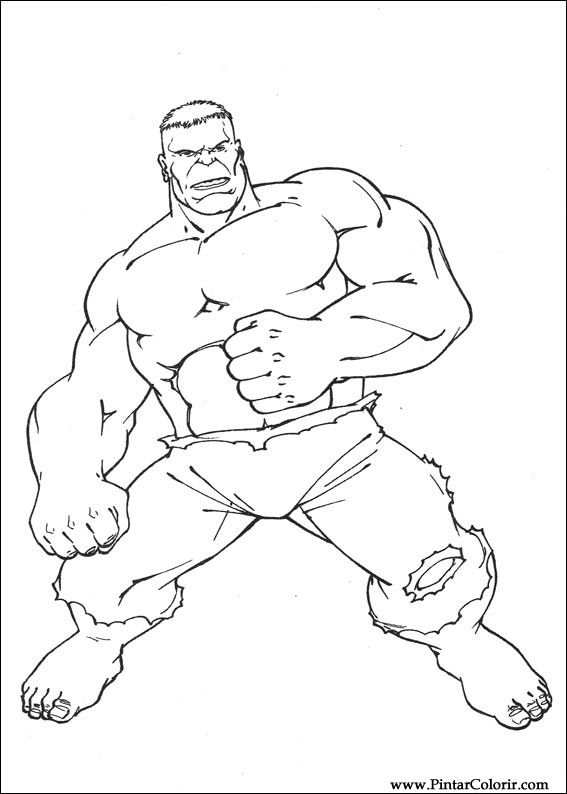 Dibujos para pintar y colorear Hulk - Diseño de impresión 039