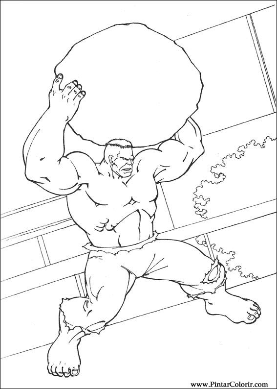 Pintar e Colorir Hulk - Desenho 042