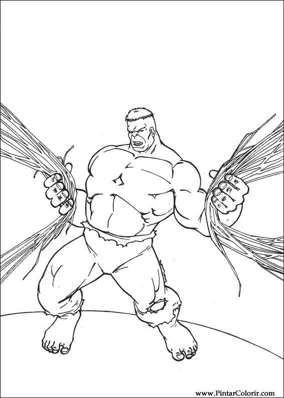 Pintar e Colorir Hulk - Desenho 045