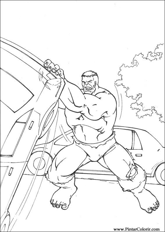 Pintar e Colorir Hulk - Desenho 050