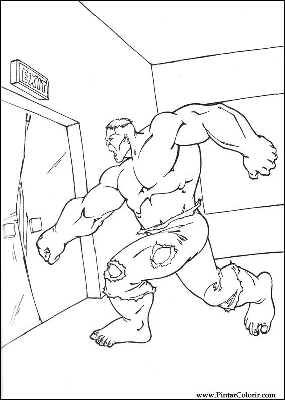 Pintar e Colorir Hulk - Desenho 053
