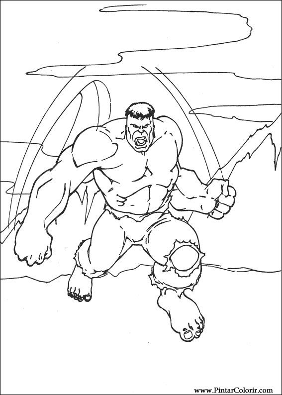 Pintar e Colorir Hulk - Desenho 055