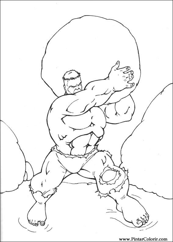 Pintar e Colorir Hulk - Desenho 056