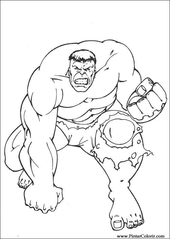 Pintar e Colorir Hulk - Desenho 057