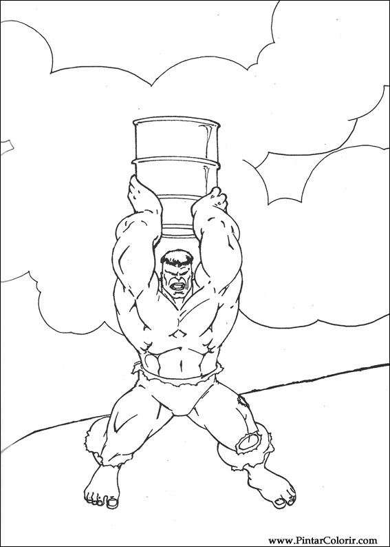 Pintar e Colorir Hulk - Desenho 058