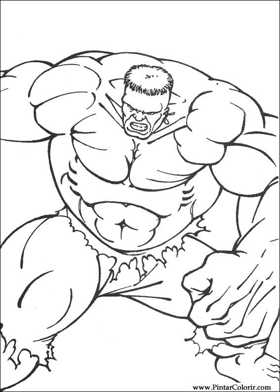 Pintar e Colorir Hulk - Desenho 061