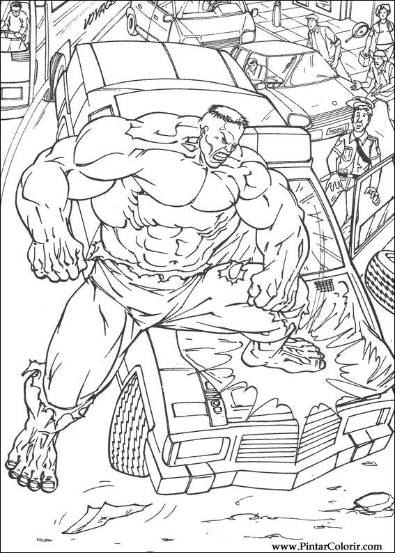 Pintar e Colorir Hulk - Desenho 062