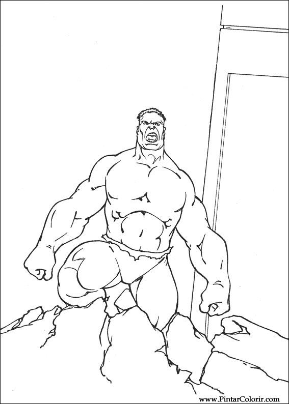 Pintar e Colorir Hulk - Desenho 063