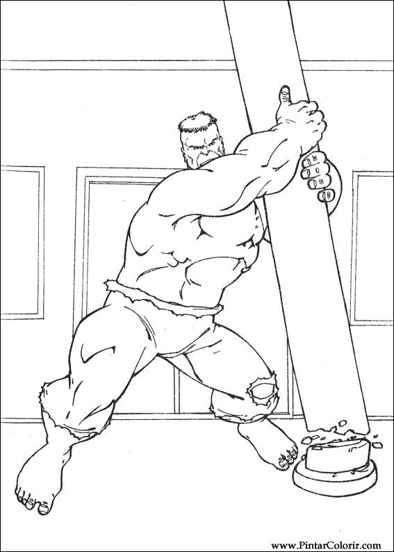 Pintar e Colorir Hulk - Desenho 065