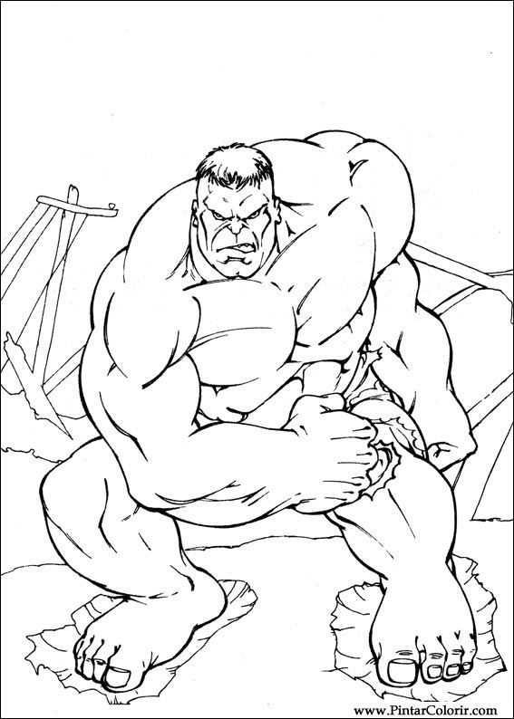 Pintar e Colorir Hulk - Desenho 068