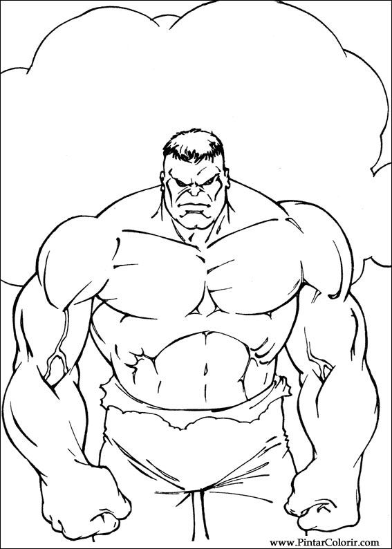 Pintar e Colorir Hulk - Desenho 071