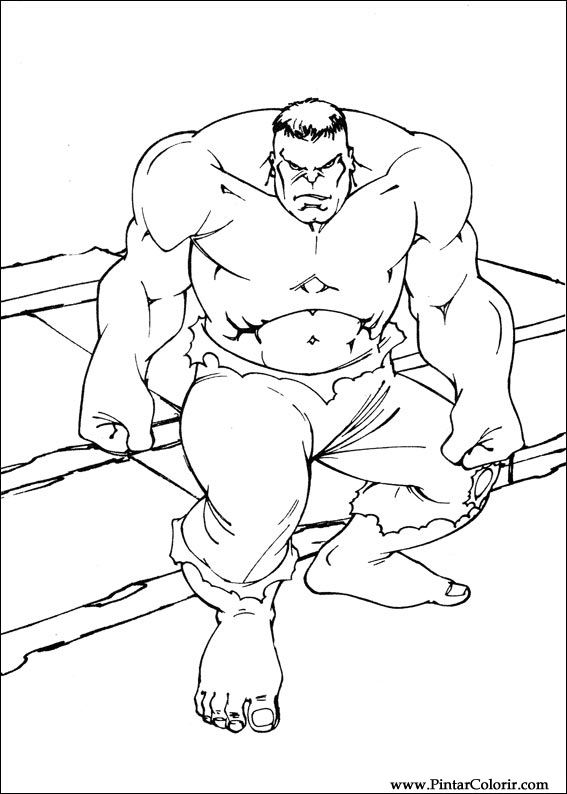 Pintar e Colorir Hulk - Desenho 072