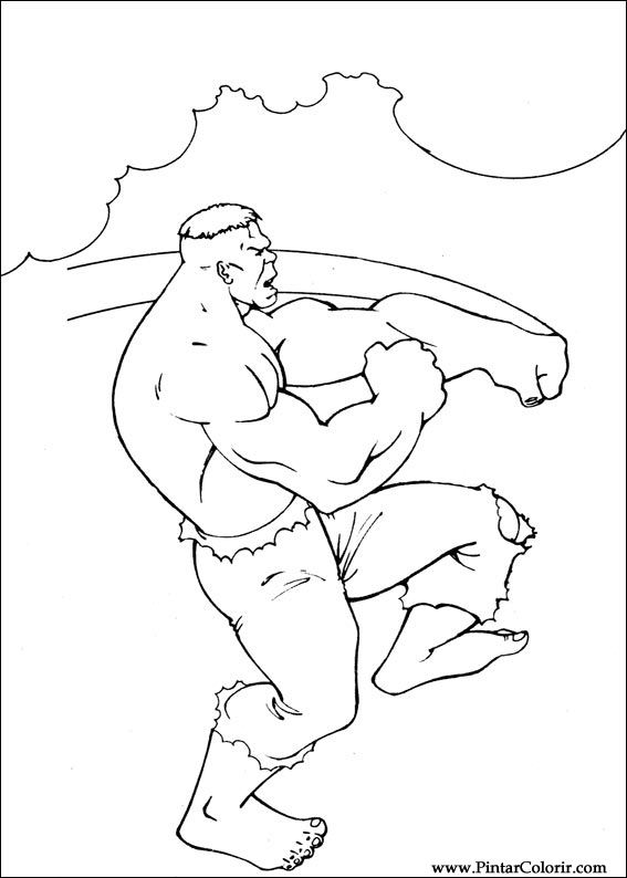 Pintar e Colorir Hulk - Desenho 077