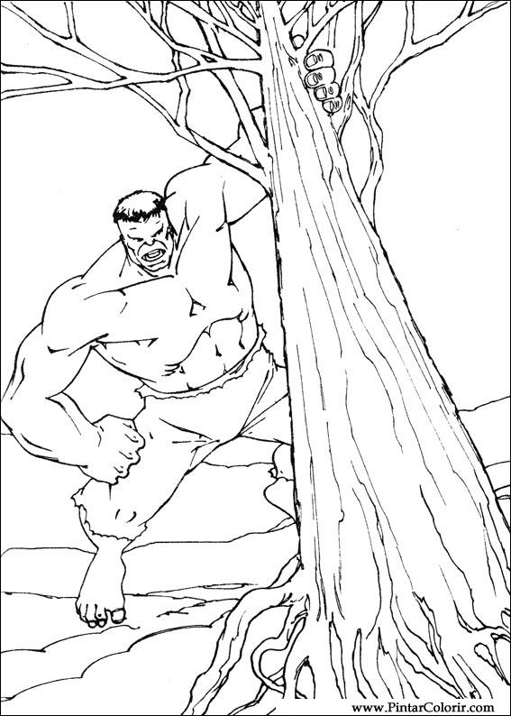 Pintar e Colorir Hulk - Desenho 078
