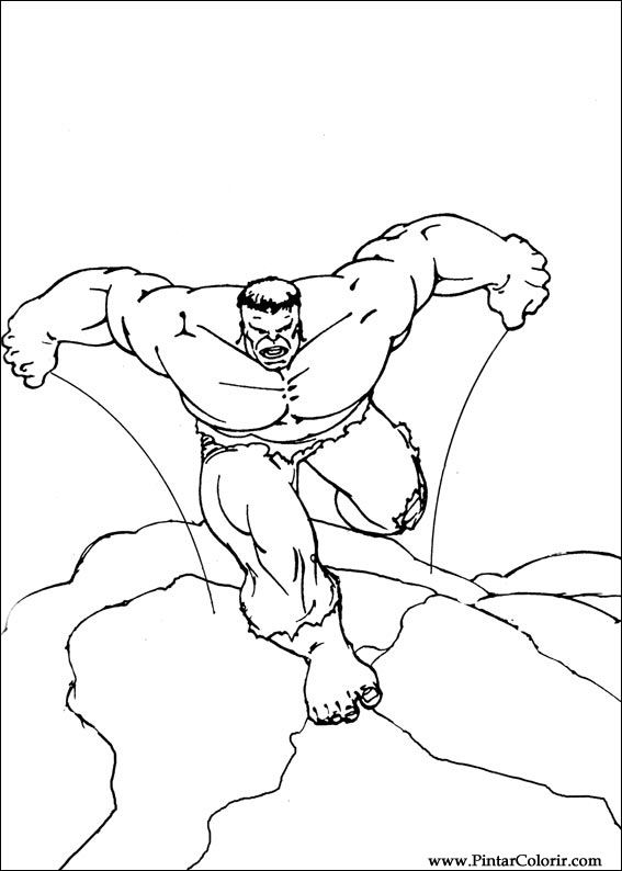 Pintar e Colorir Hulk - Desenho 080