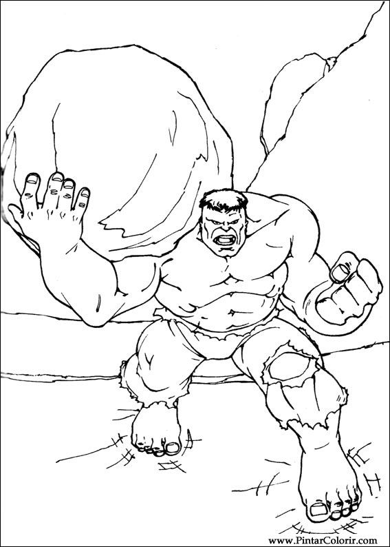 Pintar e Colorir Hulk - Desenho 081