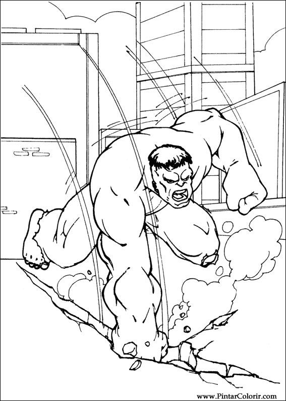 Pintar e Colorir Hulk - Desenho 082