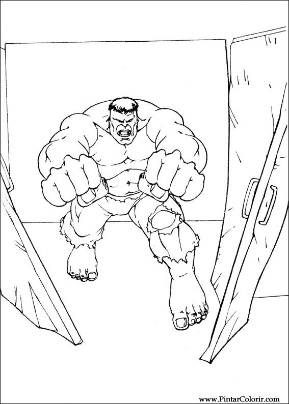 Pintar e Colorir Hulk - Desenho 084