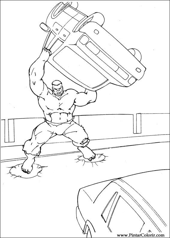 Pintar e Colorir Hulk - Desenho 085