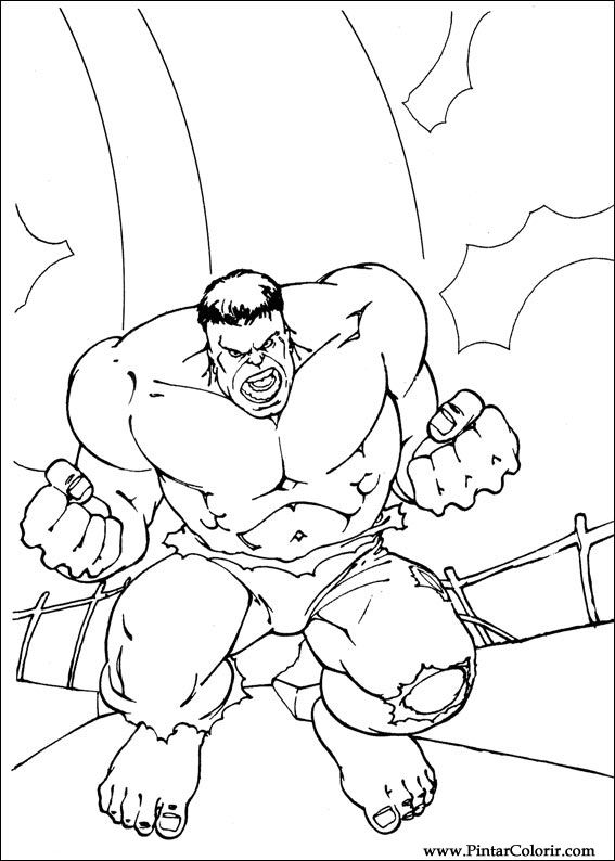 Pintar e Colorir Hulk - Desenho 091