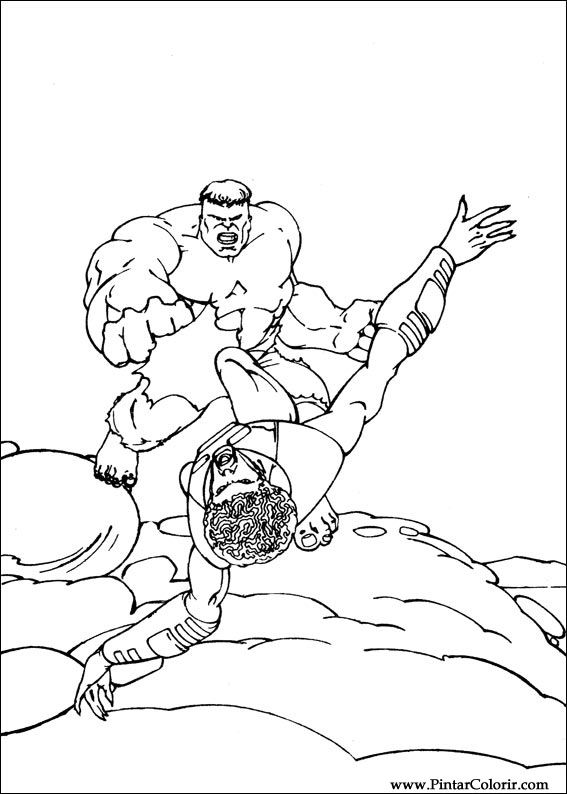 Pintar e Colorir Hulk - Desenho 094