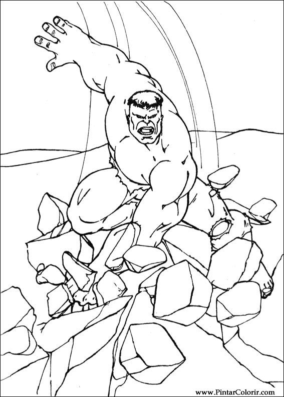 Pintar e Colorir Hulk - Desenho 098