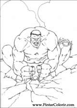 Pintar e Colorir Hulk - Desenho 021
